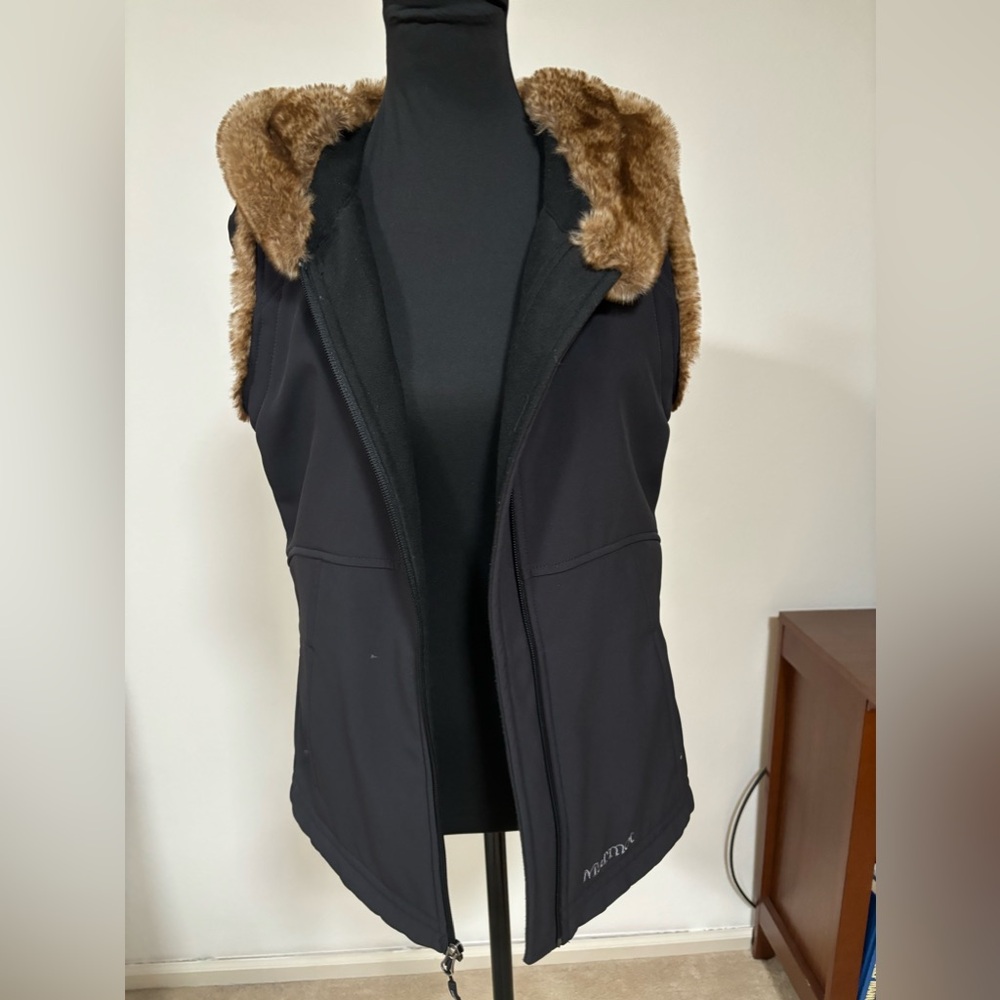 Marmot Hooded Faux Fur Vest